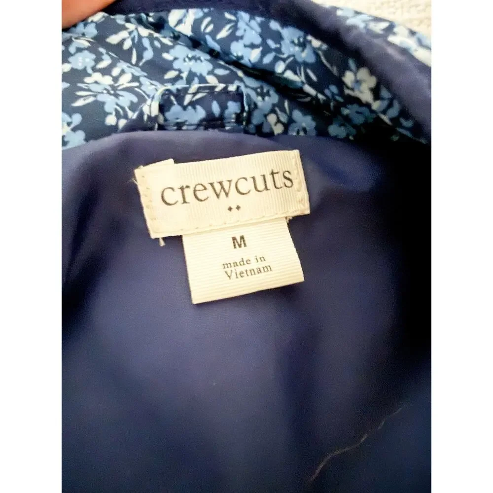Crewcuts Factory | Girls Floral Quilted Vest Antique Navy Blue | Sz M